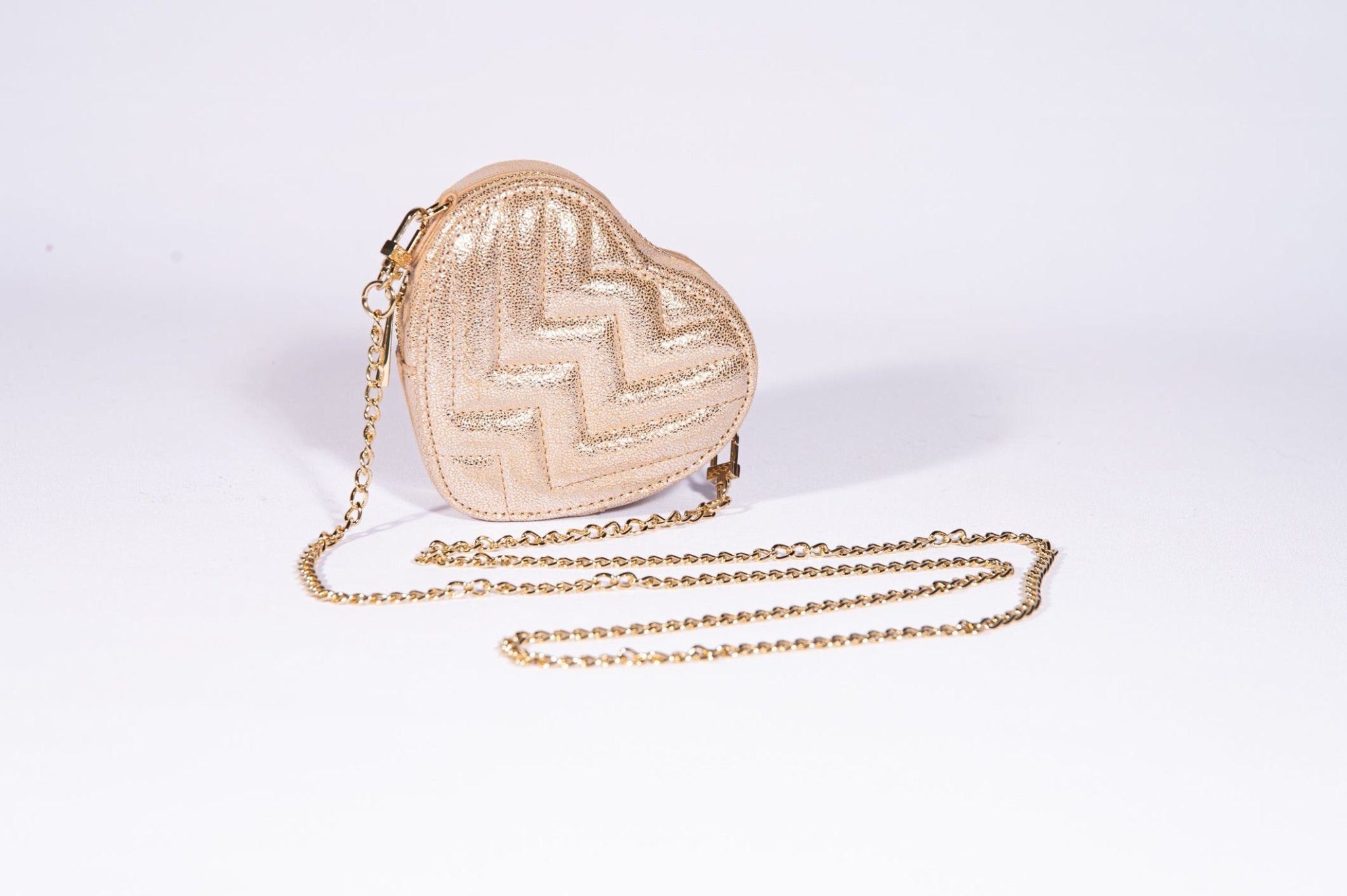 Leather Heart Bag Champagne by Weat - Peggell