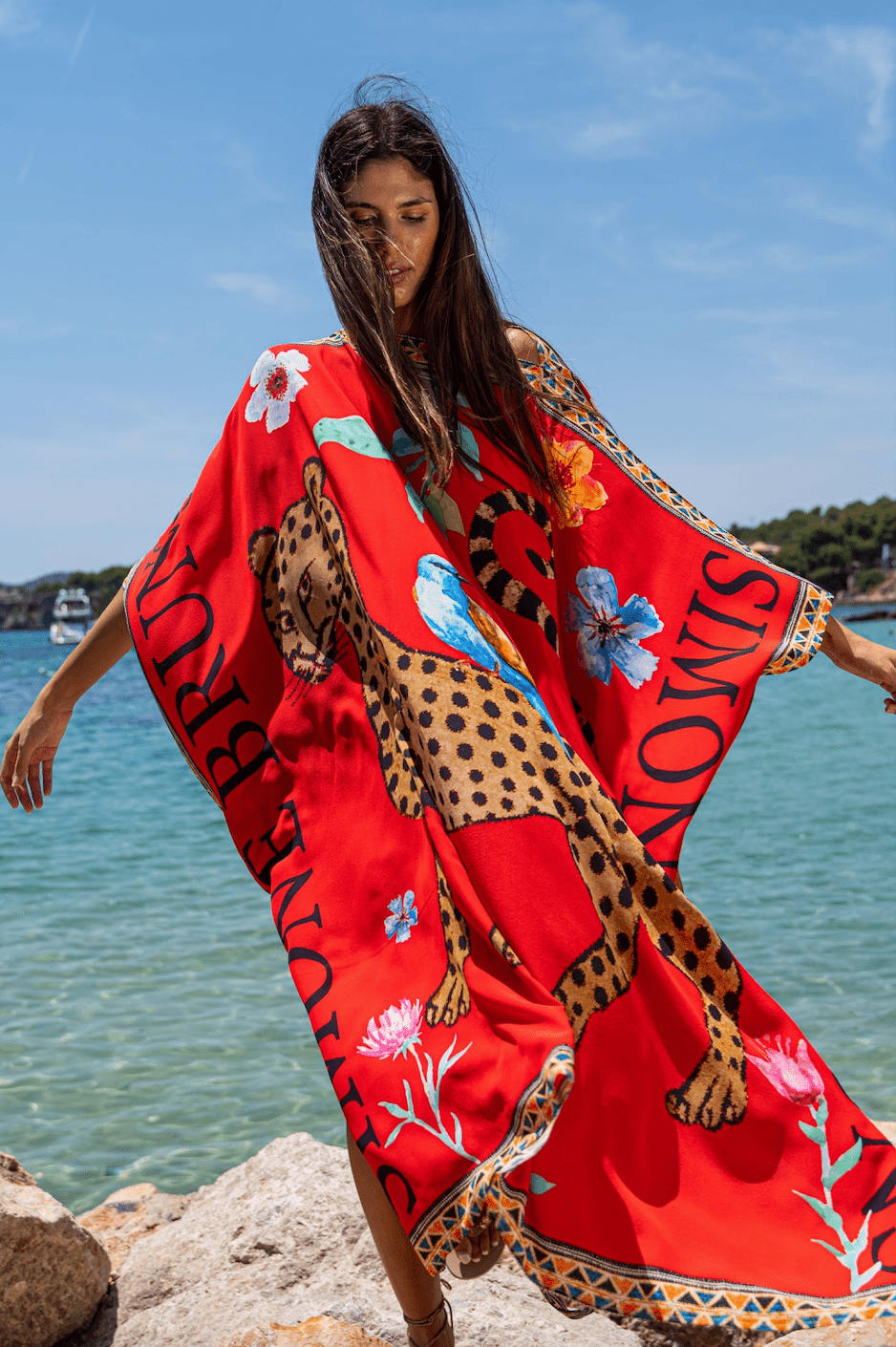 Leopard silk tunic red - Peggell