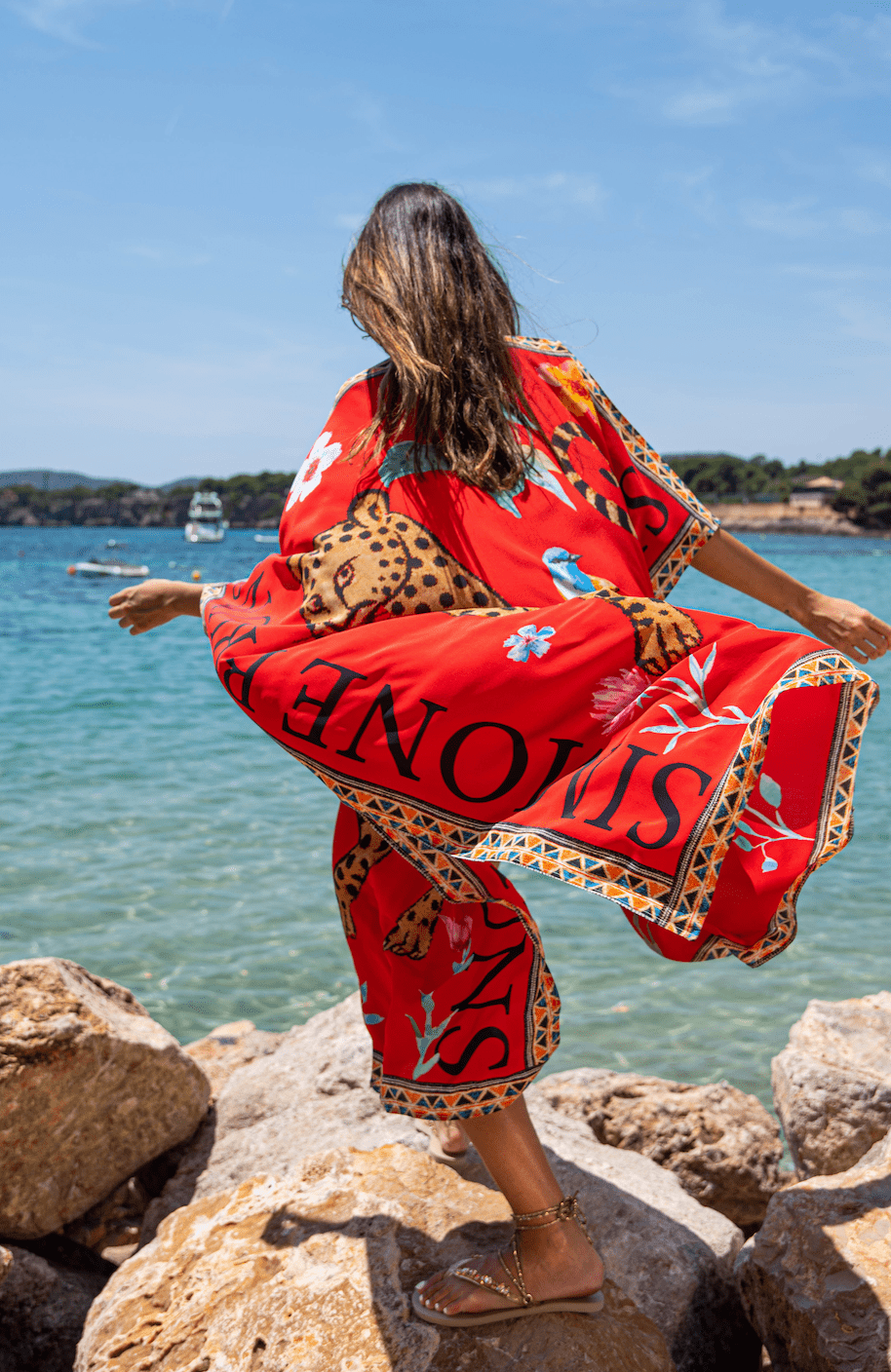 Leopard silk tunic red - Peggell