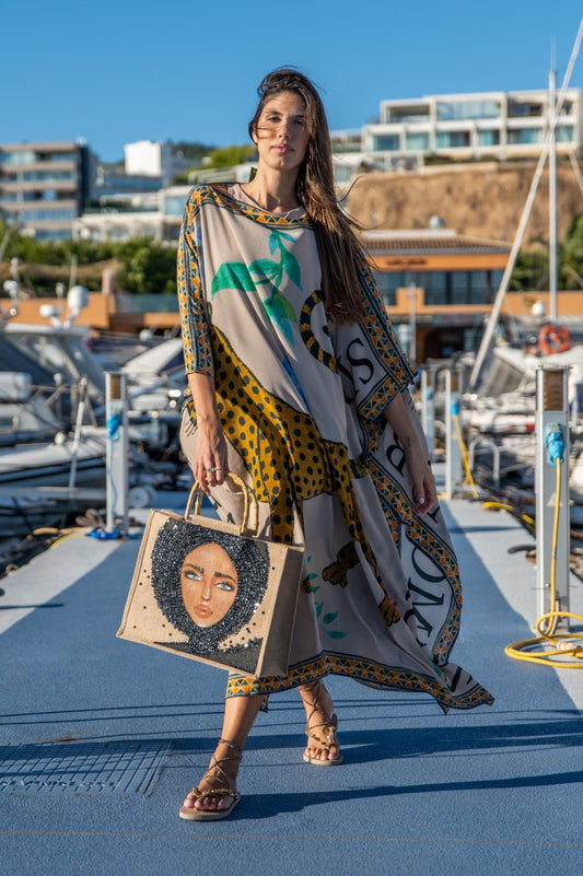 Leopard taupe silk tunic - Peggell