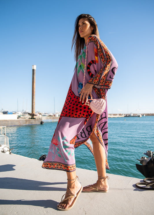Purple Leo Silk Tunic - Peggell