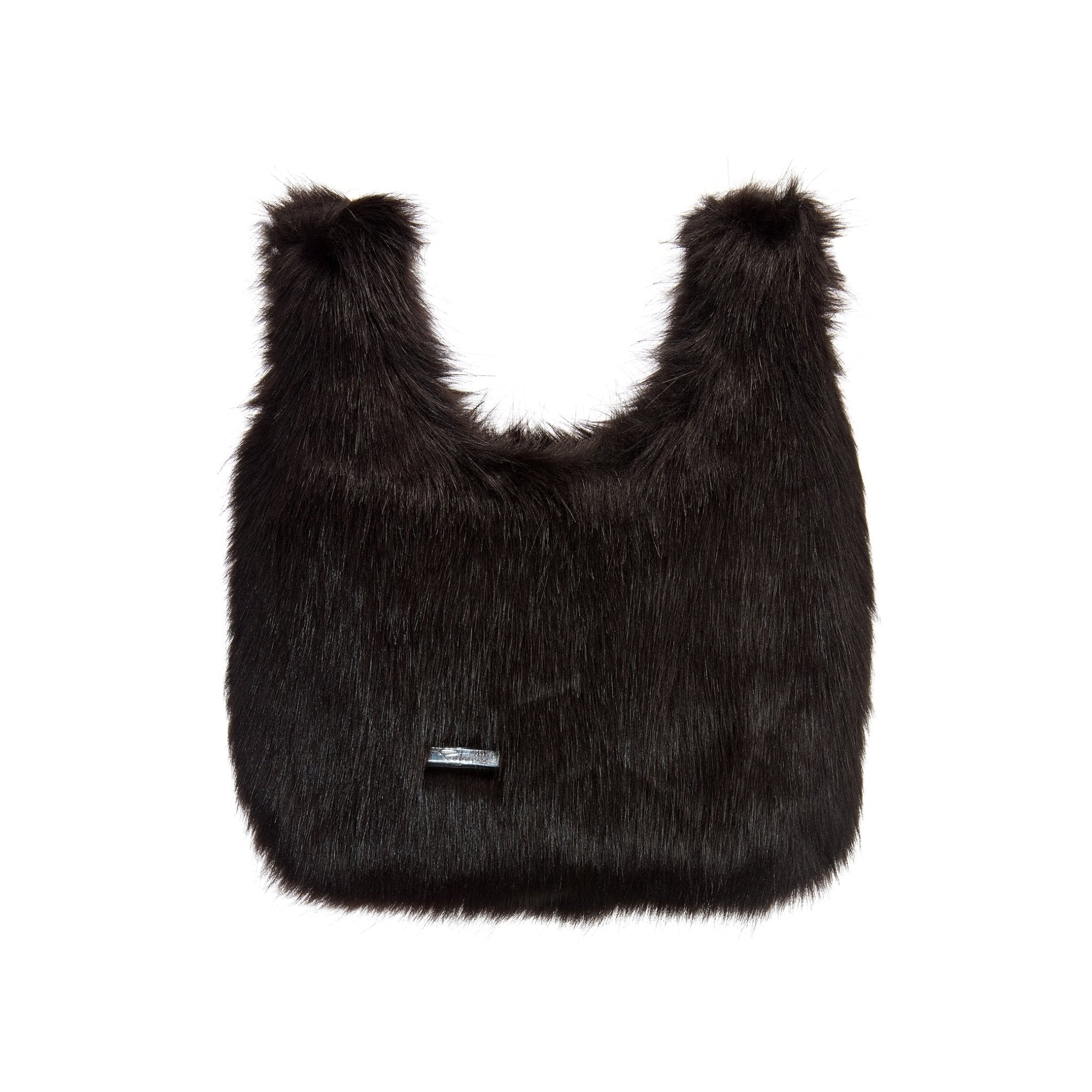 Black clearance faux fur handbag